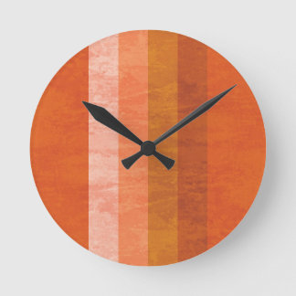 Redondo Mediano Reloj rayado retro Naranja
