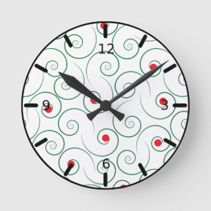 Redondo Mediano Reloj redondeado blanco del árbol de Navidad rizad
