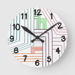 Redondo Mediano Reloj redondeado de líneas Art Deco