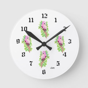 Redondo Mediano Reloj redondo: pájaro exótico .