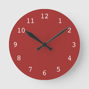 Redondo Mediano Reloj rojo llano