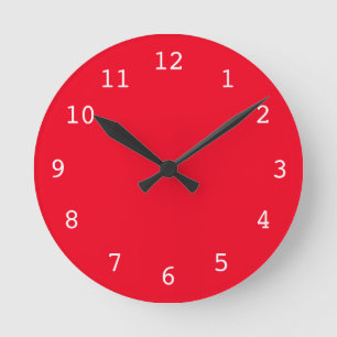 Redondo Mediano Reloj rojo llano