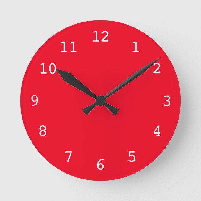 Redondo Mediano Reloj rojo llano (Anverso)