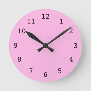 Redondo Mediano Reloj rosa simple