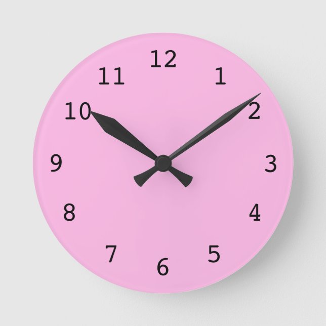 Redondo Mediano Reloj rosa simple (Anverso)