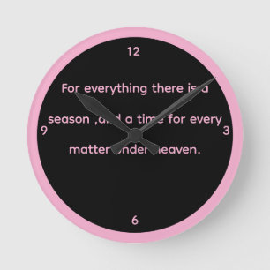 Redondo Mediano Reloj rosa y negro Ecc. 3:1