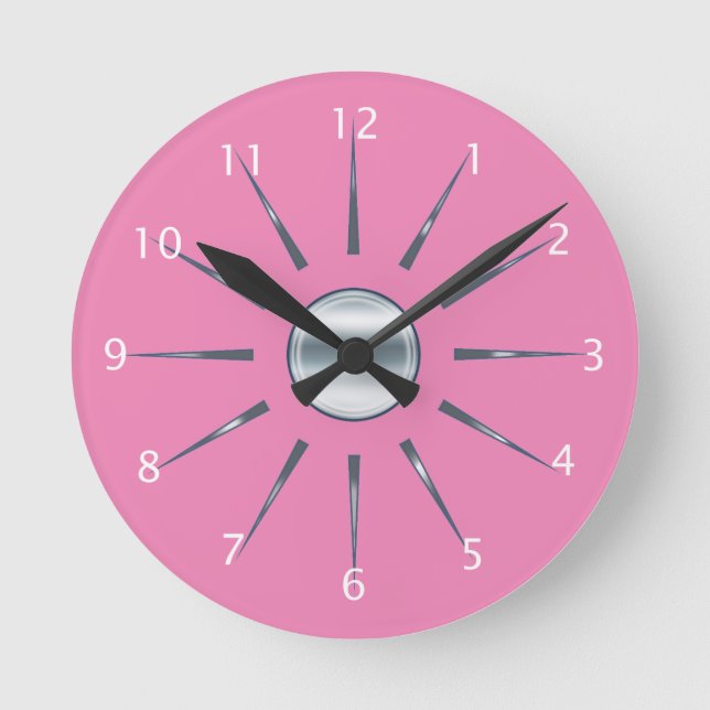 Redondo Mediano Reloj rosado (Anverso)