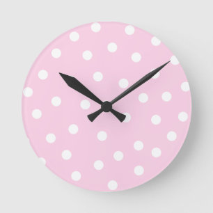 Redondo Mediano Reloj rosado de los puntos