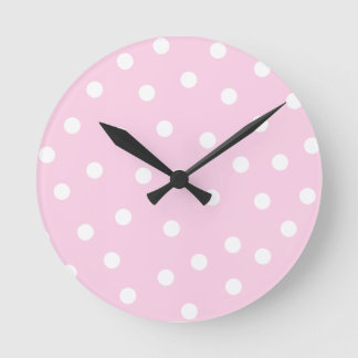 Redondo Mediano Reloj rosado de los puntos
