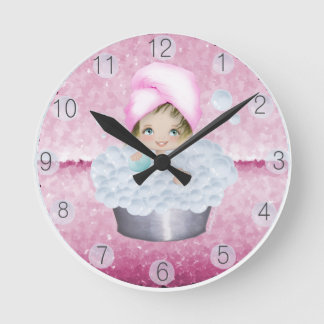 Redondo Mediano Reloj rosado del baño de burbujas de la diva