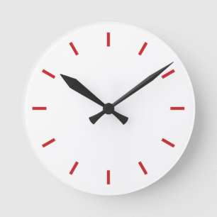 Redondo Mediano Reloj simple con marcas rojas