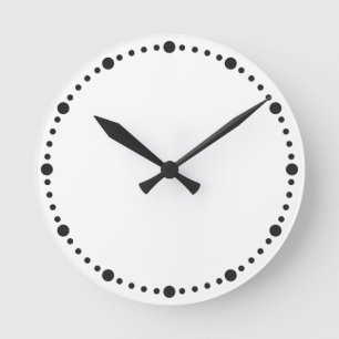 Redondo Mediano Reloj simple con puntos negros