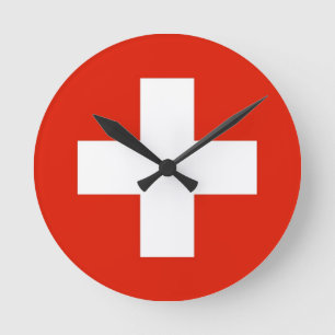 Redondo Mediano reloj suizo de la bandera de país de Suiza