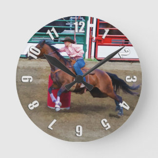 Redondo Mediano Reloj temático occidental de Carreras de barril de