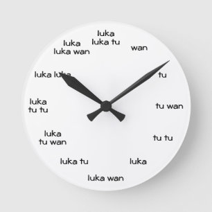 Redondo Mediano reloj toki pona (blanco)