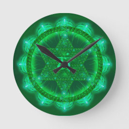 Redondo Mediano Reloj verde de Vishuddhi Chakra
