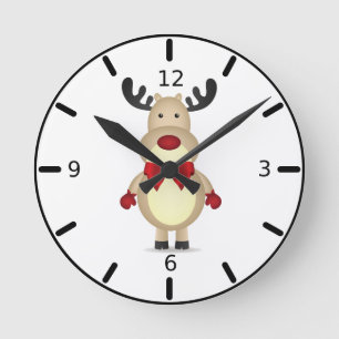 Redondo Mediano Reno Con El Reloj Rojo De Vapor