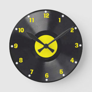 Redondo Mediano Rock alrededor del Vinyl LP reloj