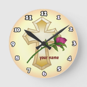 Redondo Mediano Rosa cristiano Reloj cruzado