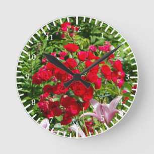Redondo Mediano Roses rojos más reloj