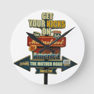 REDONDO MEDIANO ***RUTA LEGENDARIA 66*** RELOJ DE MURO