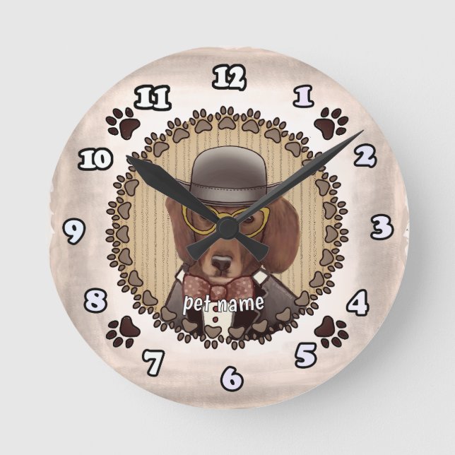 Redondo Mediano Salchicha con gafas Reloj (Anverso)