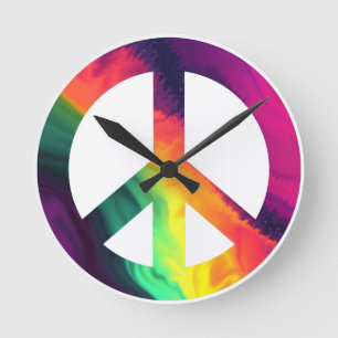 Redondo Mediano Signo de paz de Hippy reloj