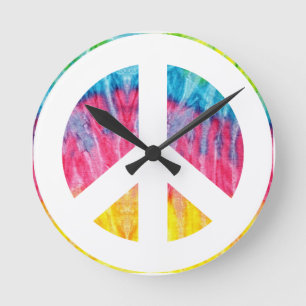 Redondo Mediano Signo de paz de Hippy reloj
