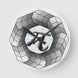 Redondo Mediano Símbolo de Pi π Reloj de ilusión óptica para amant