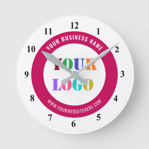 Redondo Mediano Sube tu logotipo Ejemplo de reloj con texto de mar