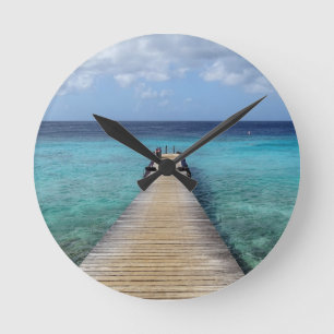 Redondo Mediano Sumergirse en el reloj de la pared azul