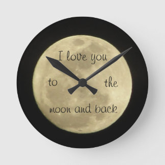 Redondo Mediano Te amo al reloj de la luna de vuelta