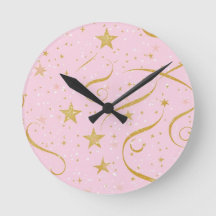 Tiempo estelar - Reloj digital estrella rosada y d