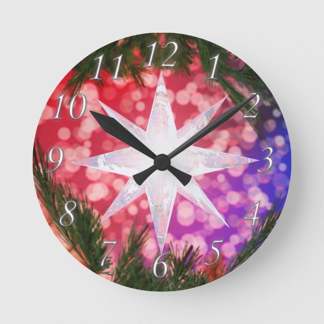 Redondo Mediano Todo Es Reloj De Navidades Brillantes (Anverso)