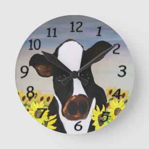 Redondo Mediano Vaca y reloj del país de los girasoles