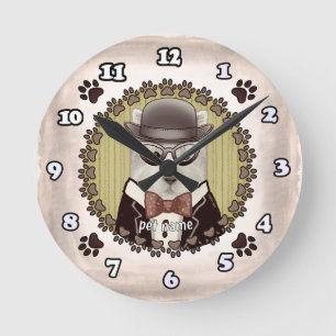 Redondo Mediano West Highland Terrier con gafas de reloj