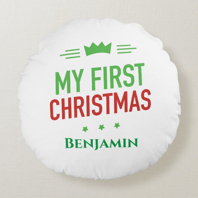 Redondo Mi primer Cojín decorativo navideño (Anverso)