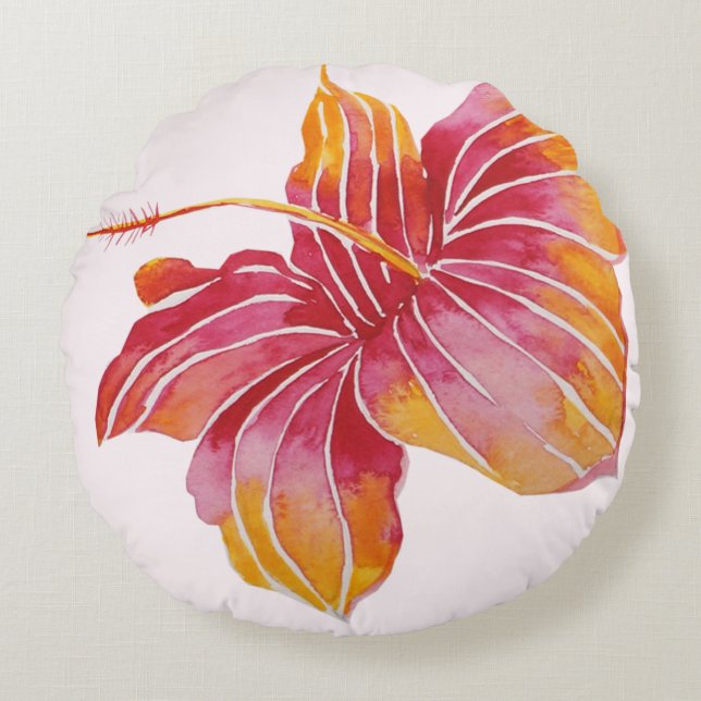 Redondo Moda Boho Cojín decorativo de algodón de flores de (Anverso)