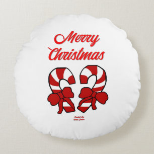 Redondo Navidades Candy Canes Round Cojín decorativo