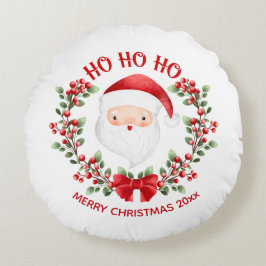Redondo Navidades de Santa Claus nombran Cojín decorativo