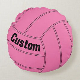 Redondo Personalizado Texto Voleibol rosa Cojín decorativo