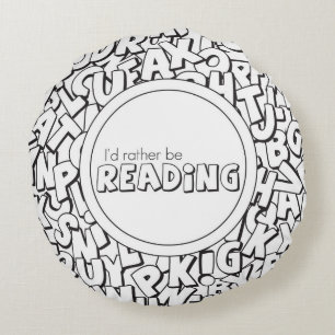 Redondo Preferiría Leer Cojín decorativo