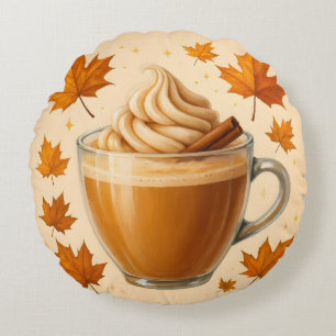 Redondo Pumpkin Latte Daydream Cojín decorativo acogedor