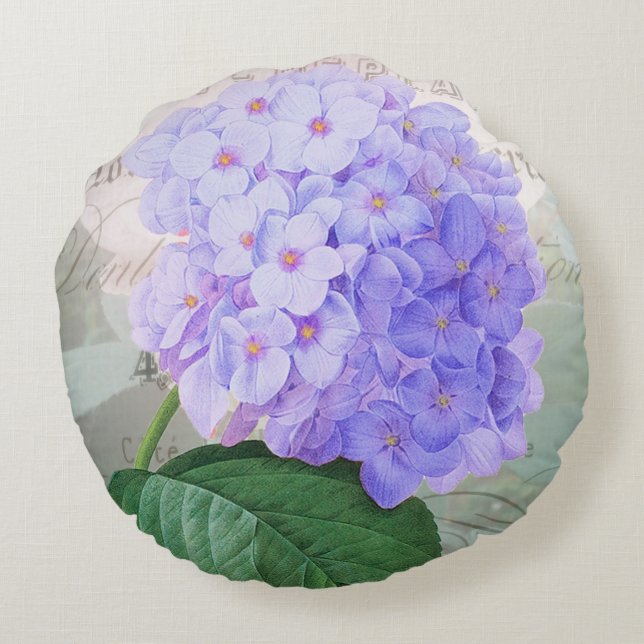 Redondo Redoute Purple Hydrangea Petal Cojín decorativo (Reverso)