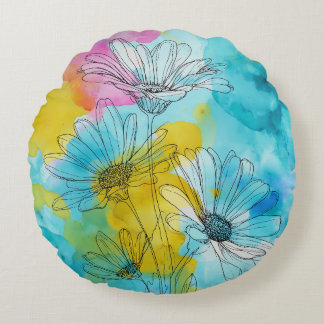 Redondo Regalo de Cojín decorativo floral de flores redond