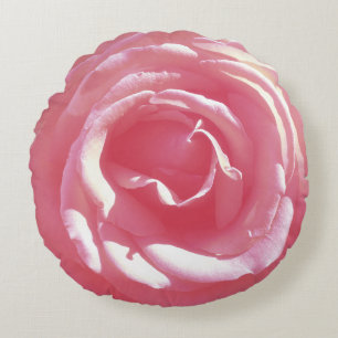 Redondo Rosa Flor Foto Ronda cojín de lanzamiento