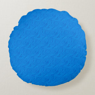Redondo Rosas Grabado en relieve, azul claro - Cojín decor
