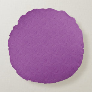 Redondo Rosas Grabados en relieve, Lilac Purple - Cojín de