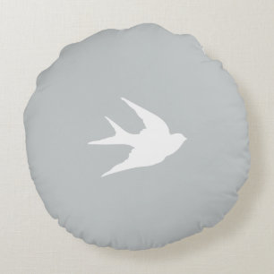 Redondo silueta de pájaro tragable // gris // cojín