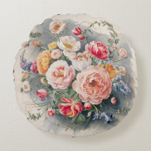 Redondo Tapa del Cojín decorativo de la elegancia floral b